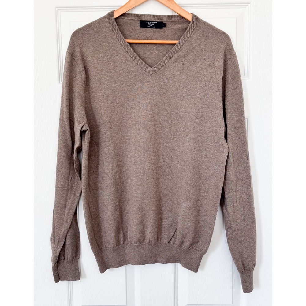 J. Crew Cotton With Cashmere Beige Slim Small Sweater Pullover Mens Work Preppy